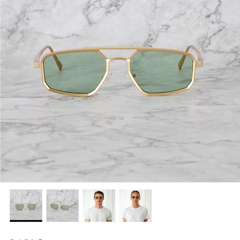 Explicit Poets Gold Frame Green Lense Sunglasses- Pablo Style